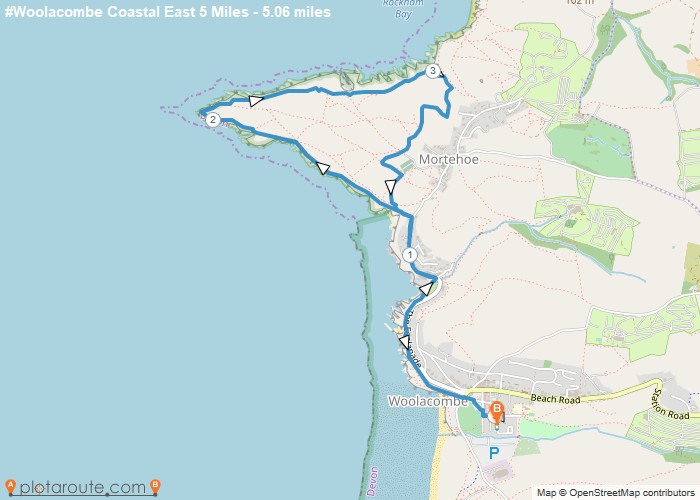 Map - Woolacombe Coastal Walk via Morte Point and Orewood Cove